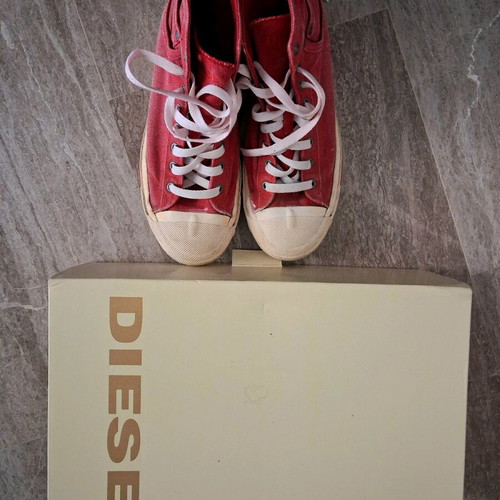 Diesel canvas boots used, red, size 41