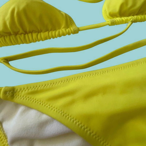 Angel Mare bikini set triangle and brazilian slip new, yellow, size M