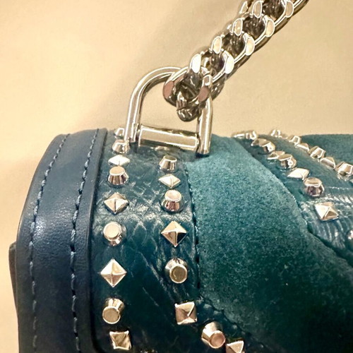 Michael Kors blue crossbody bag like new with studs