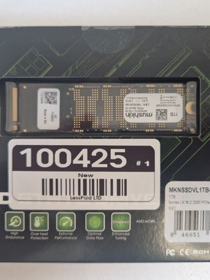 Mushkin Vortex-LX 1TB PCIe Gen4 x4 NVMe 1.4 M.2 SSD like new