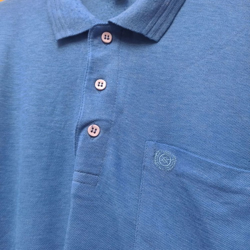 T-shirt with collar Woodland used, size L, blue