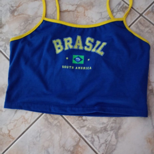T-shirt used, size M 38, blue and yellow