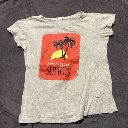 Pink Woman short-sleeve t-shirt used, size M, gray