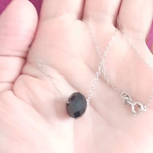 Silver 925 necklace with black stone