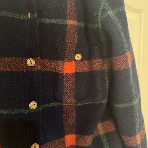 Superdry checked coat like new with fur collar, size S