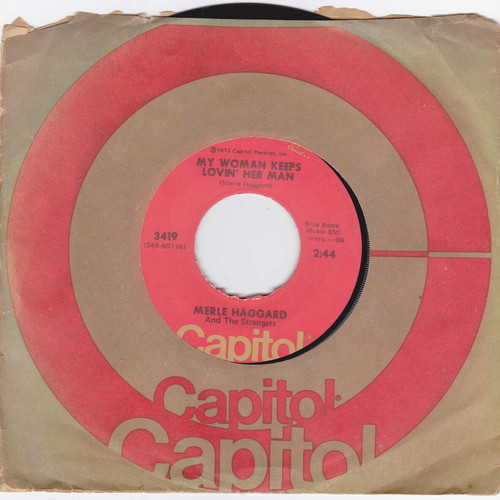 Merle Haggard And The Strangers 45 RPM vinyl record used, country
