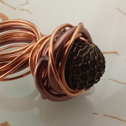 Wire Wrap ring with copper wire, like new