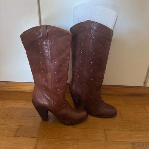 Jessica Simpson leather boots brown size 38 new