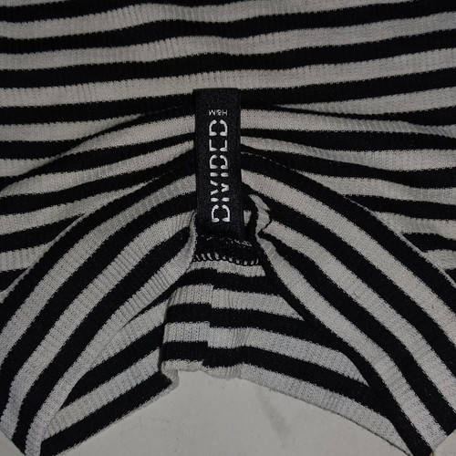 H&M striped long-sleeve shirt like new, size L, black and white