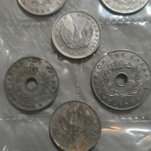 Greek old drachma coins used, pack of 6 pieces