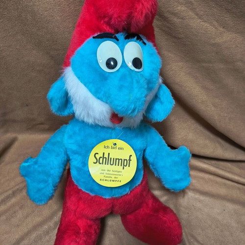 Vintage Plush Toy Papa Smurf Big New with Tag