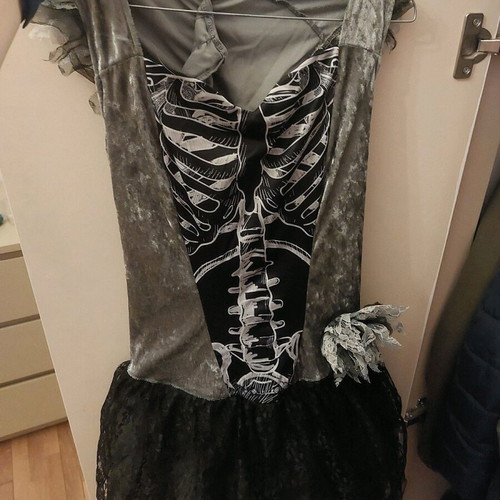 Skeleton bride carnival costume used, size medium