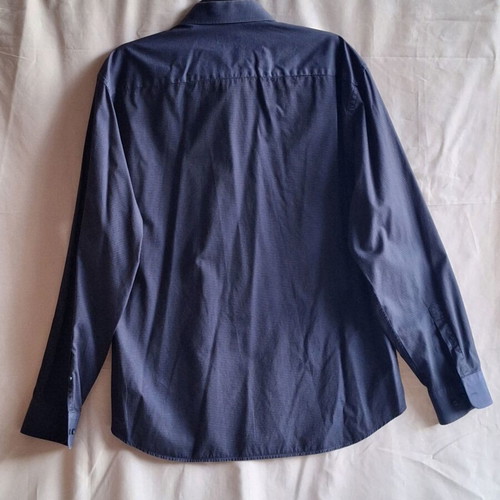 Portobello's XXL Men's Regular Fit Navy Blue Cotton Shirt with Micro Pattern