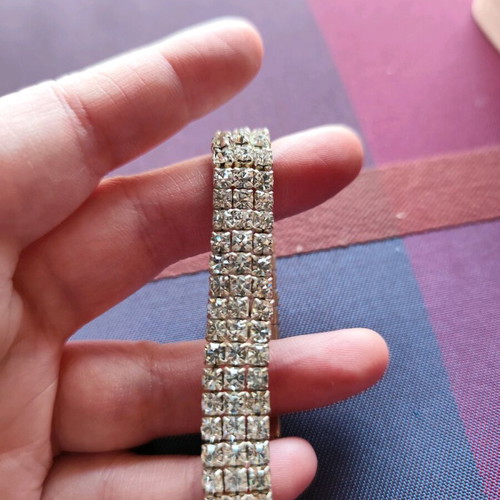 Silver bracelet with rhinestones Zara like new with elasticity
