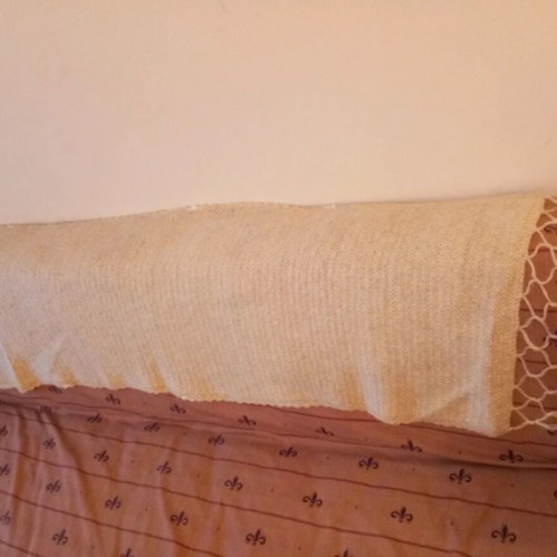 Woolen scarf handmade used, beige, 1.80×0.50 m