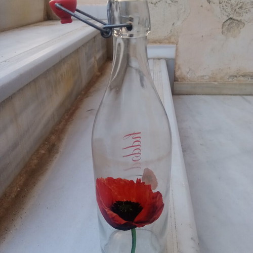 Borgonovo glass bottle with clip, 1 litre, Italy