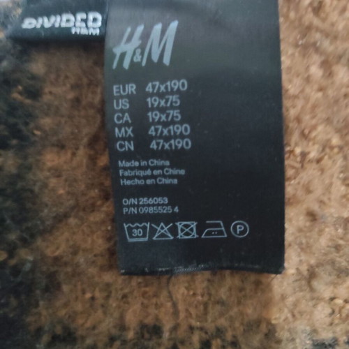 Κασκόλ H&M Divider, μαύρο και καφέ