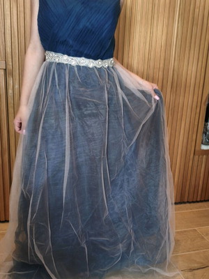 Tulle dress like new, gray and blue, size L