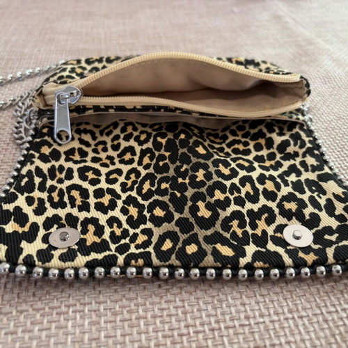 Zara leopard crossbody bag like new with two compartments and zipper