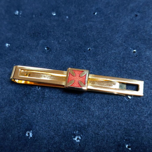 Knights Templar Tie Clip new, gold plated with enamel