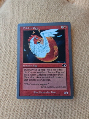 Chicken Egg MTG Magic the Gathering 1998 Unglued card used