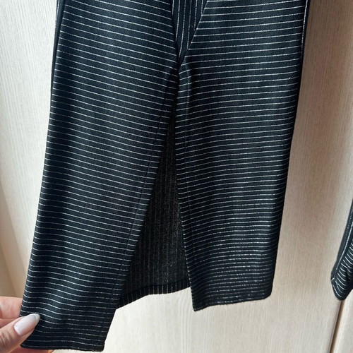 Nadia Rapti trousers black size M new with metallic stripe