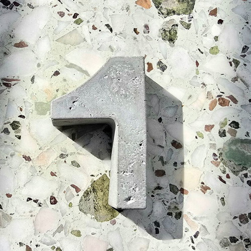 Concrete number 1 decorative handmade piece