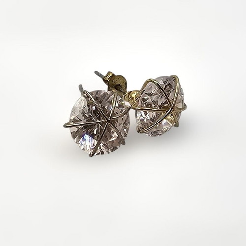 Zircon earrings with silver clasp, large
