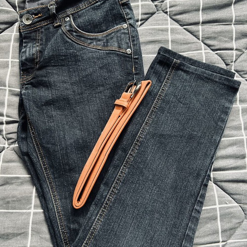 Revers Dark Blue Women's Jeans with Gift Belt, Like New, Size L