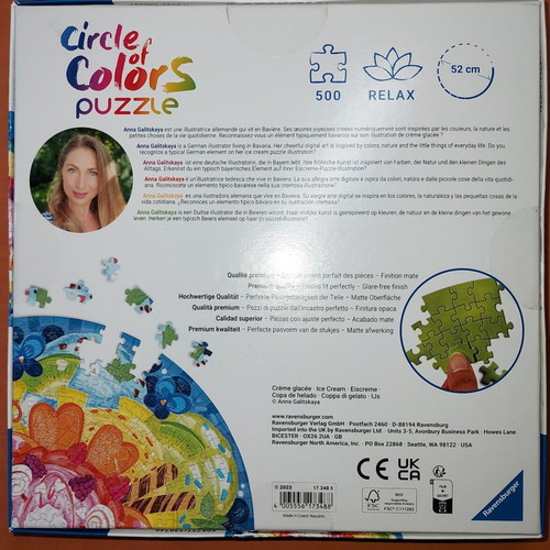 Ravensburger Circle of Colours Ice Cream 500-piece round puzzle