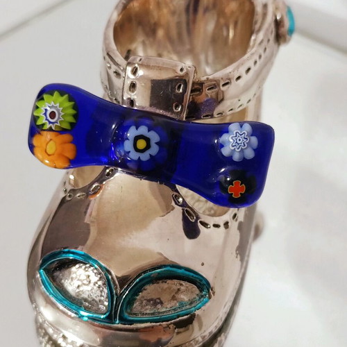 Bengetti silver-plated baby shoe with 925 silver layers, new