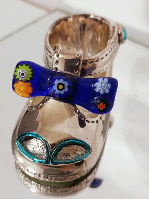 Bengetti silver-plated baby shoe with 925 silver layers, new