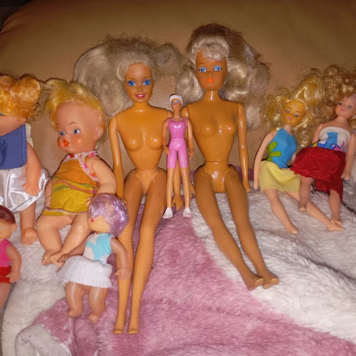 Retro dolls and babies used, lot from 80s and 90s