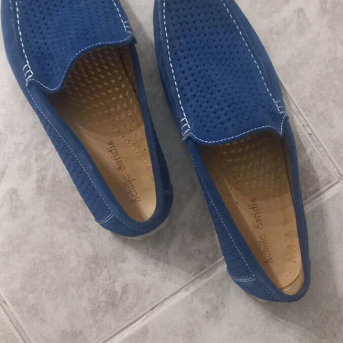 Men's loafers used, blue, size 45 shoes