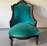 Vintage armchair with velvet upholstery