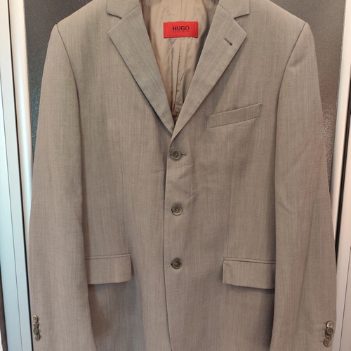 Hugo Boss Men's Suit 2-Piece Size 50 Grey Virgin Wool Like New
