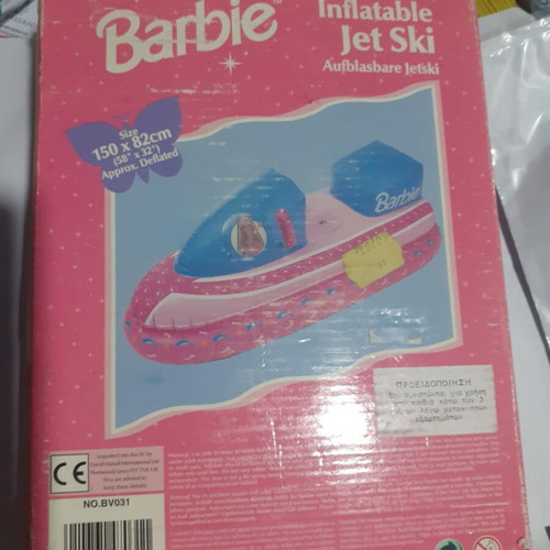 Inflatable collectible Barbie jet ski new 1.50x83cm