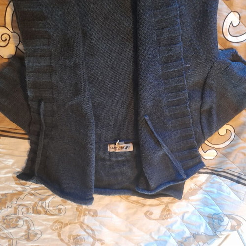 Attrattivo knitted sleeveless cardigan for girls 9-10 years, blue