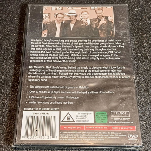 Metallica Dark Souls DVD documentary new, rock