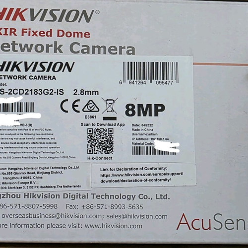 Hikvision DS-2CD2183G2-IS(2.8mm) 8 MP new camera