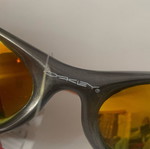 Oakley sunglasses, orange with gold lime chameleon lenses