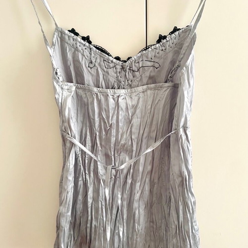 Satin lingerie top Medium with embroidered lace and stones