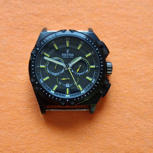 Festina F16971/3 Chrono-Bike wristwatch like new, black and yellow