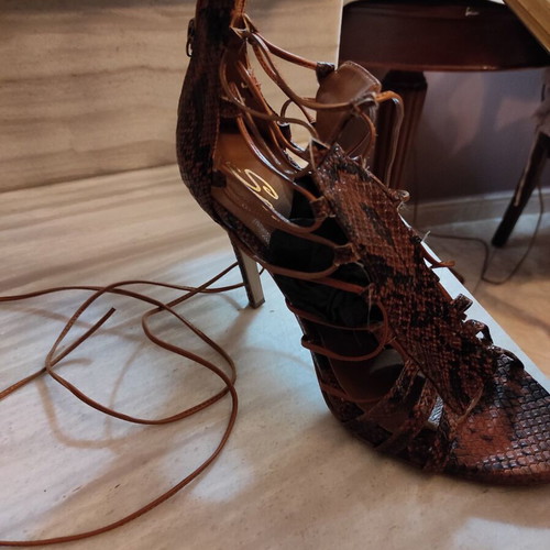 Sante leather sandals new brown, 10cm heel, size 40