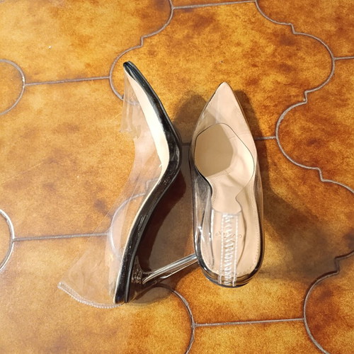 Pumps black with transparent PVC, like new, size 38