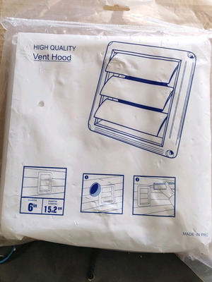 Vent hood with screen for Φ150 pipe white new