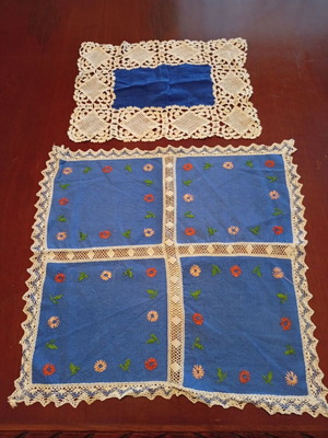 Two handmade lace doilies like new