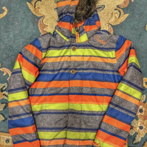 Unisex Protest jacket new multicolor with hood and fur trim
