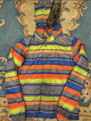 Unisex Protest jacket new multicolor with hood and fur trim
