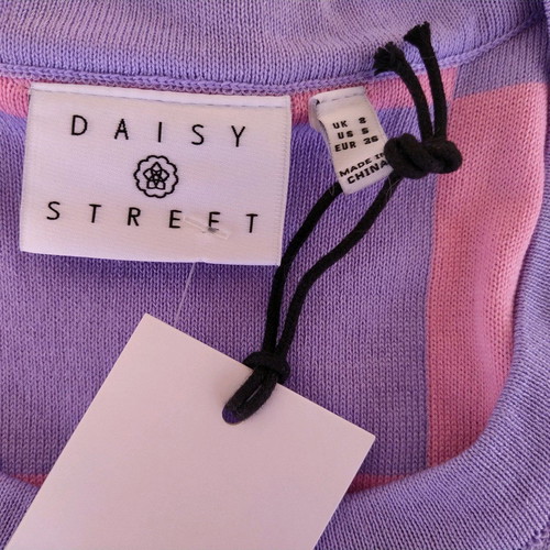 Daisy Street pink and purple knitted vest with 3D flowers new, size S/M